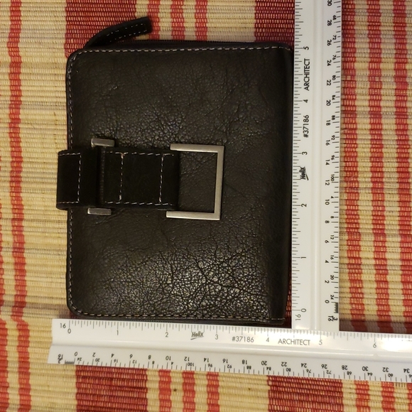 Small black leather foldable wallet - Picture 7 of 7